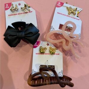 Hair Claw Clip and Jewelry Sets